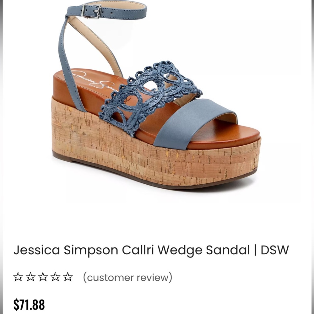 Jessica Simpson Callri Wedge Summer Sandal Size 8